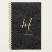 Elegant Gold Monogram Black Floral 2026 (Devant)