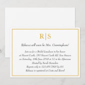 Elegant Gold Monogram Bridal Luncheon Kaart (Voorkant / Achterkant)