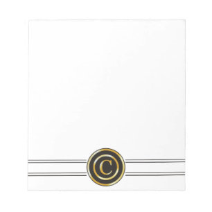 Elegant Gold Monogram C Notitieblok