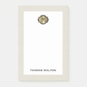 Elegant Gold Monogram Creamy White Leather Look Post-it® Notes (Voorkant)