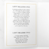 Elegant Gold Monogram drievoudig Brochure Drieluik Kaart (Binnenzijde eerst)