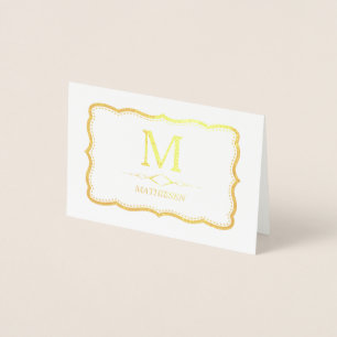 Elegant Gold Monogram Folie Kaarten