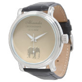 Elegant Gold Monogram Horloge (Gekanteld)