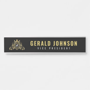 Elegant Gold Monogram Initiaal Design Deurbordje