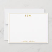 Elegant Gold Monogram Initials Couple Name Photo Notitiekaartje (Voorkant)