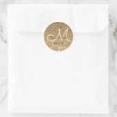 Elegant Gold Monogram Modern Wedding Ronde Sticker (Tas)