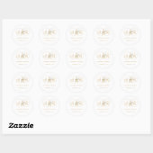 Elegant Gold Monogram Name Initiaal Wedding Ronde Sticker (Vel)
