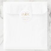 Elegant Gold Monogram Name Initiaal Wedding Ronde Sticker (Tas)