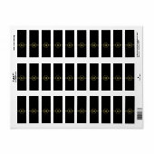 Elegant gold Monogram op zwart Etiket (Full Sheet)