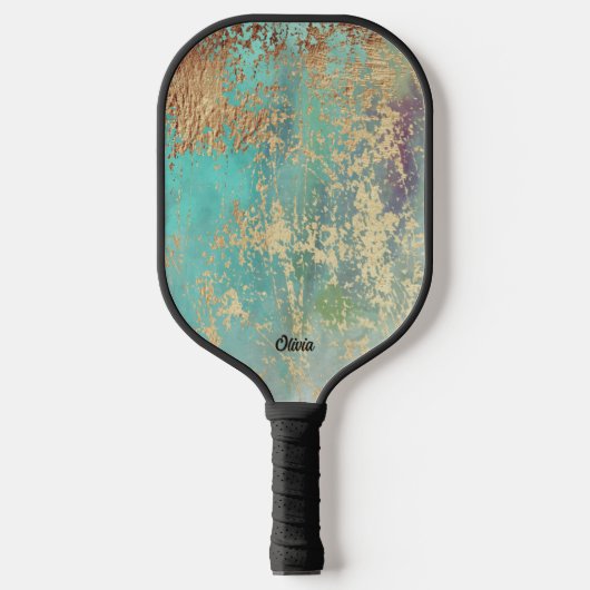 Elegant Gold Monogram Pickleball Paddle (Voorkant)