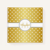 Elegant Gold Monogram Polka Dot Pattern Notitieboek (Voorkant)