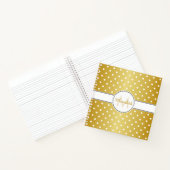 Elegant Gold Monogram Polka Dot Pattern Notitieboek (Binnen)