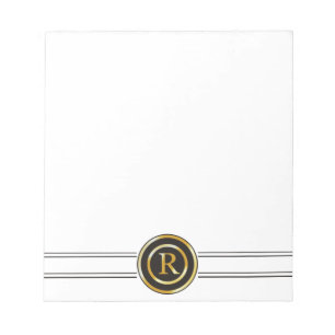 Elegant Gold Monogram R Notitieblok