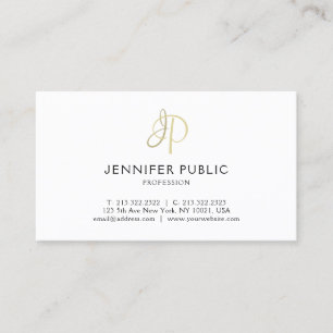 Elegant Gold Monogram schoon mooi plaatje bovenaan Visitekaartje