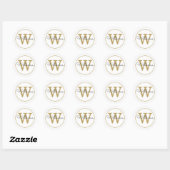 Elegant Gold Monogram Script Name Ronde Sticker (Vel)