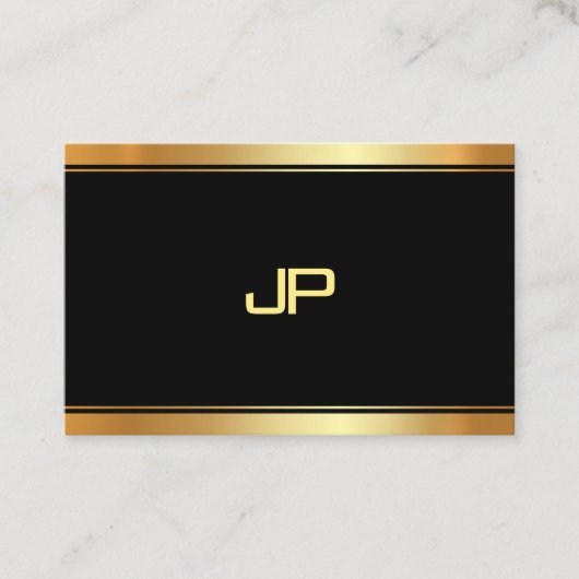 Elegant Gold Monogram Sjabloon Moderne Professiona Visitekaartje (Voorkant)