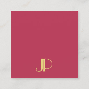Elegant Gold Monogram Trendy Sjabloon Modern Vierkante Visitekaartje