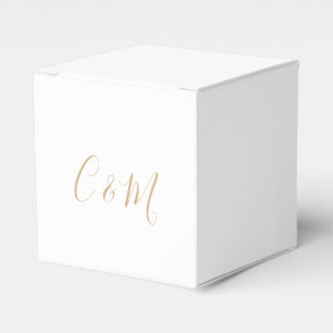 Elegant Gold Monogram Wedding Favor Box Bedankdoosjes