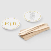 Elegant Gold Monogram Wedding Programme Handwaaier (Niet-gemonteerd)