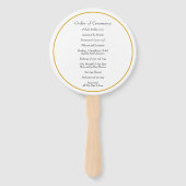 Elegant Gold Monogram Wedding Programme Handwaaier (Achterkant)