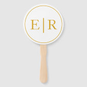 Elegant Gold Monogram Wedding Programme Handwaaier (Voorkant)