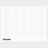 Elegant Gold Monogram Wedding Ronde Sticker (Vel)