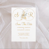 Elegant Gold Monogram Wedding Save the Date