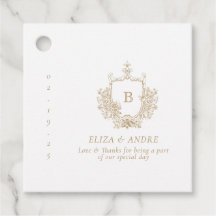 Elegant Gold Monogram Wedding voor Label