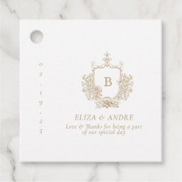 Elegant Gold Monogram Wedding voor Label