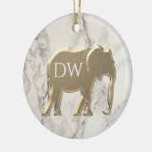 Elegant Gold Monogrammed Keramisch Ornament (Links)