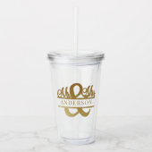 Elegant Gold Mr. & Mrs Monogram Bruiloft Minimalis Acryl Drinkbeker (Voorkant)