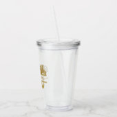 Elegant Gold Mr. & Mrs Monogram Bruiloft Minimalis Acryl Drinkbeker (Links)