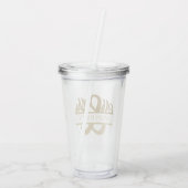 Elegant Gold Mr. & Mrs Monogram Bruiloft Minimalis Acryl Drinkbeker (Achterkant)