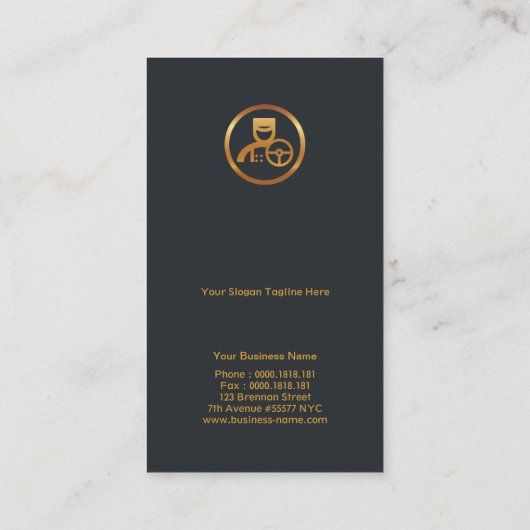 Elegant Gold Name Initialen Monogram Chauffeur Visitekaartje (Achterkant)