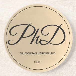 Elegant Gold Name PhD Afstuderen Zandsteen Onderzetter