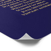 Elégant Gold & Navy 16 Tableau Mariage (Coin)