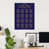 Elégant Gold & Navy 16 Tableau Mariage (Bureau à domicile)