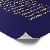 Elégant Gold & Navy 8 Table Mariage Tableau de siè (Coin)