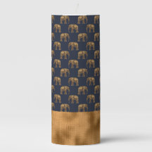 Elégant Gold Navy Blue Elephant Jungle Chic