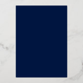Elegant Gold Navy Blue Palm Tree Beach Weddenschap Folie Uitnodiging (Achterkant)