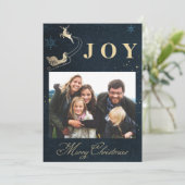 Elegant Gold Navy Blue Sky Feestdagenkaart (Staand voorkant)