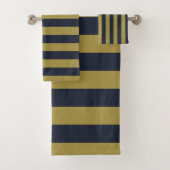 Elégant Gold & Navy Blue Vertical Stripes (En situation)