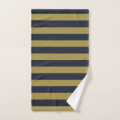 Elégant Gold & Navy Blue Vertical Stripes (Serviette à main)