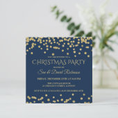 Elegant Gold Navy Glitter Kerstfeestdag Kaart (Staand voorkant)