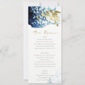 Elegant Gold Navy Onderwater Vis Menu Kaart (Voorkant)
