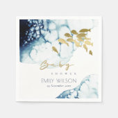 ELEGANT GOLD NAVY UNDERWATER FISCH BABY SHOWER SERVET (Voorkant)