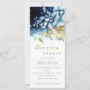 ELEGANT GOLD NAVY UNDERWATER FISH COUPLY SHOWER KAART