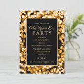 Elegant Gold New Year's Eve String Lights Kaart (Staand voorkant)