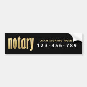 Elegant Gold Notary Loan Agent Bumpersticker (Voorkant)