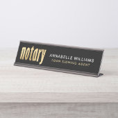 Elegant Gold Notary Loan Agent Bureau Naambordje (Voorkant)